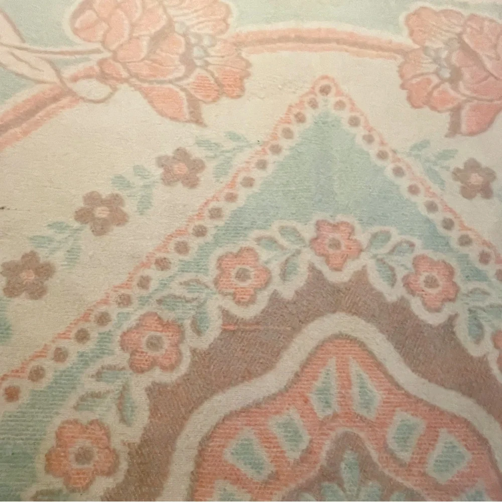 Vintage Wool Orr Health Felt & Blanket Company Holland Tulip Floral Throw - Picture 6 of 11